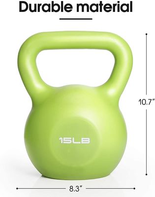 Home Gym Anti Slip Handle PE Strength Training Kettlebell Green 5LBS 20 LBS