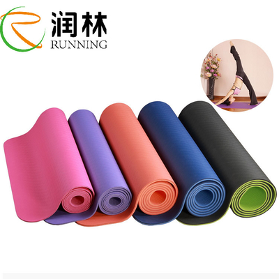 لیبل خصوصی TPE Rubber Gym Yoga Mat Anti Tear Non Slip 6Mm